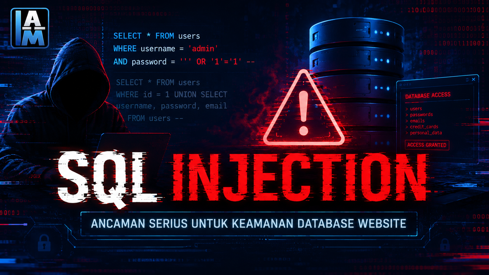 Ilustrasi serangan SQL Injection pada website dan database server